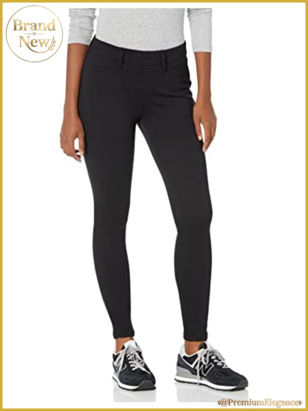 Women's Pull-On Mid Rise Stretchy Knit Jegging Skinny Fit Denim Look
